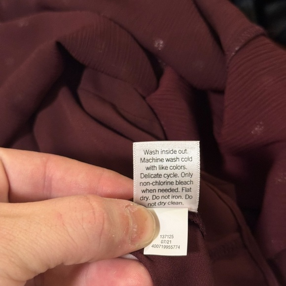 Nine West Burgundy Polka Dot Cold Shoulder Top - Picture 7 of 7